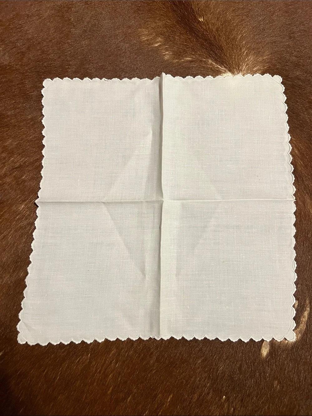 Vintage White Embroidered Cotton Napkins - Set of 7